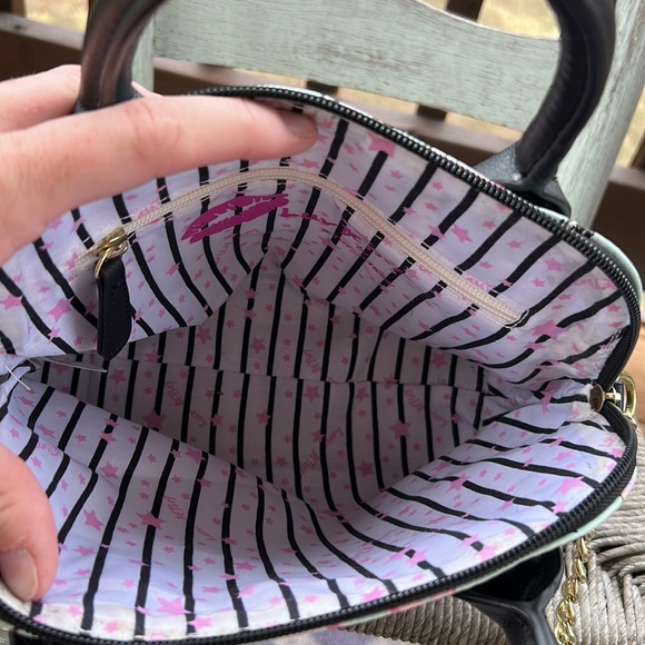 Luv Betsey by Betsey Johnson Mint & Pink Floral Satchel Purse 👛 👄 - Picture 10 of 14